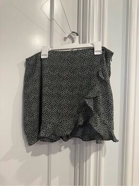 Cotton Candy Black Mini Skirt with White Ditsy Floral